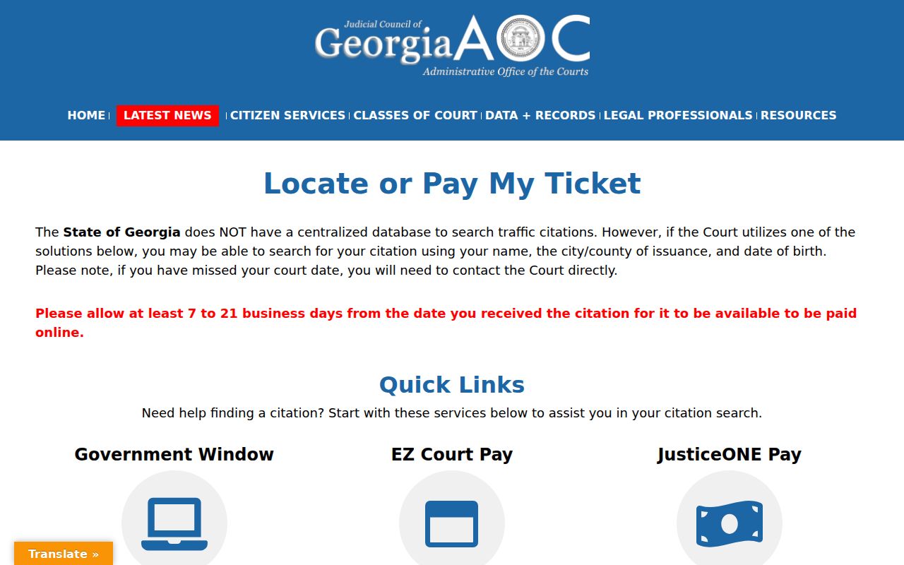 Dooly County case search traffic locator warning