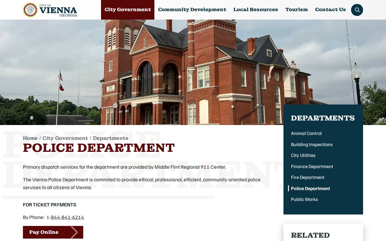 Dooly County Vienna Police and court clerk route for city court records