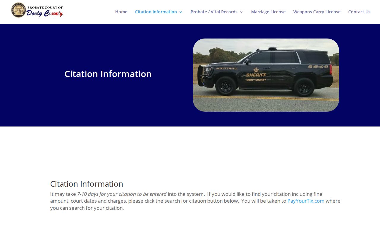 Dooly County citation page showing a separate local record route