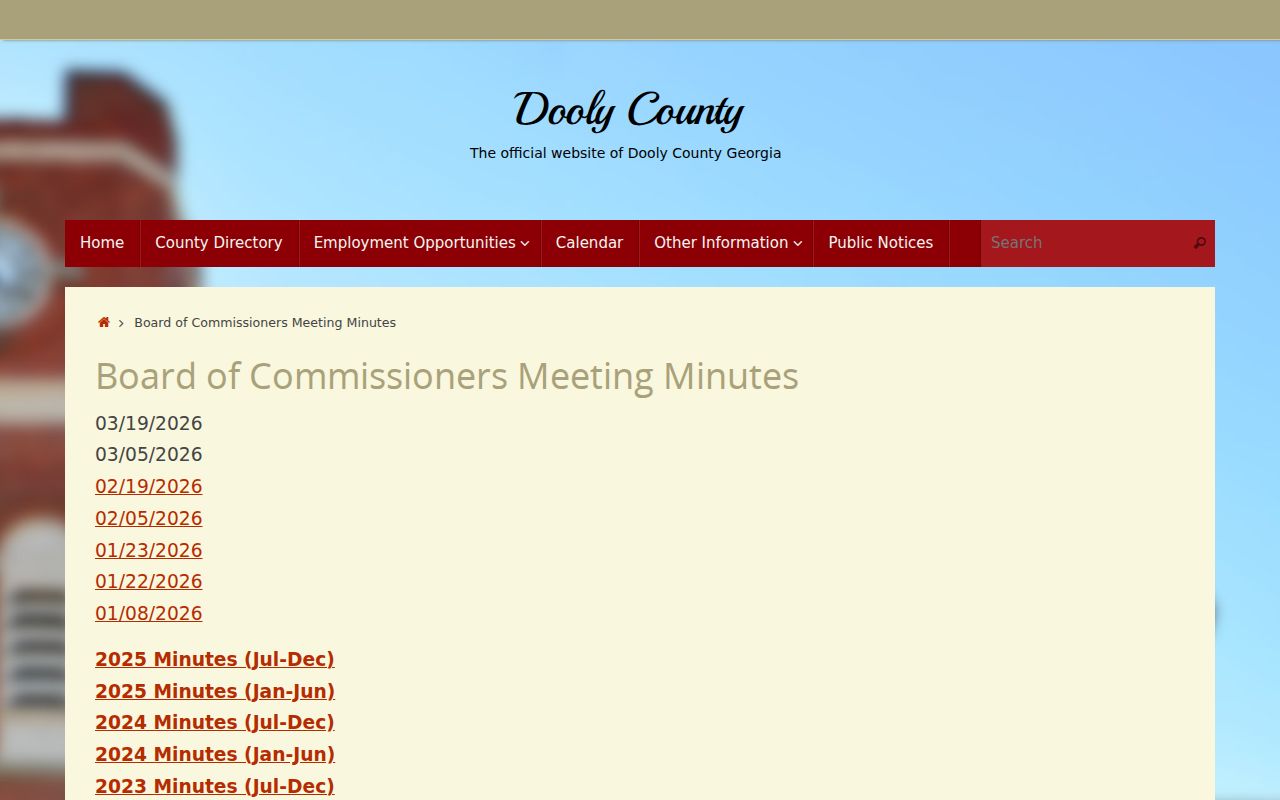 Dooly County minutes archive documenting court technology