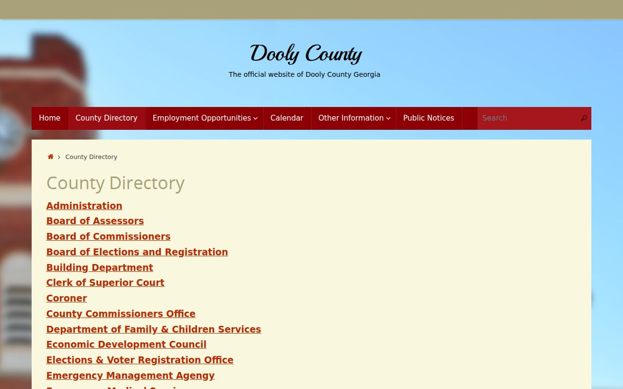 Dooly County court directory for docket routing