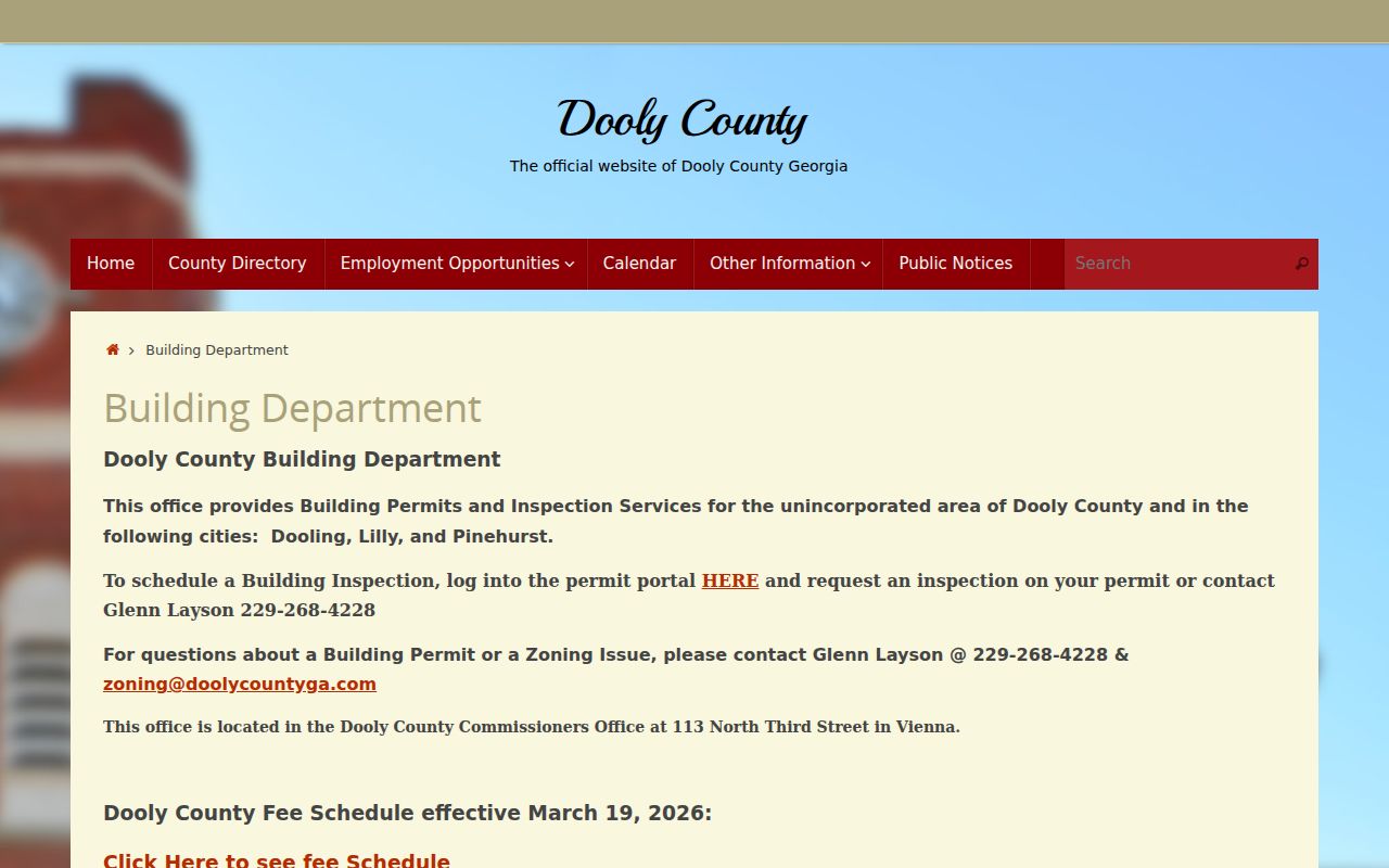 Dooly County services serving Lilly and local court routing