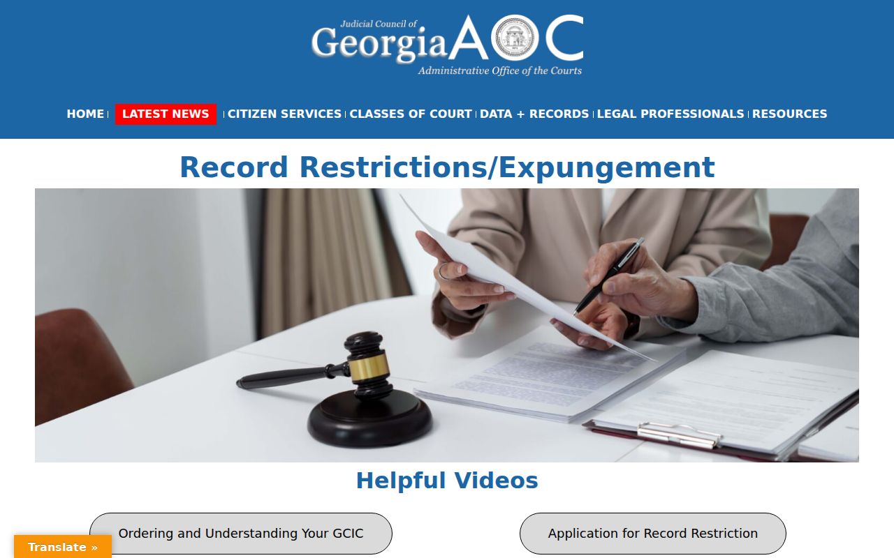 Georgia traffic record restriction guidance for Dooly County court records